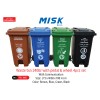 MISK Waste bin 240ltr with pedal & wheel 4pcs set